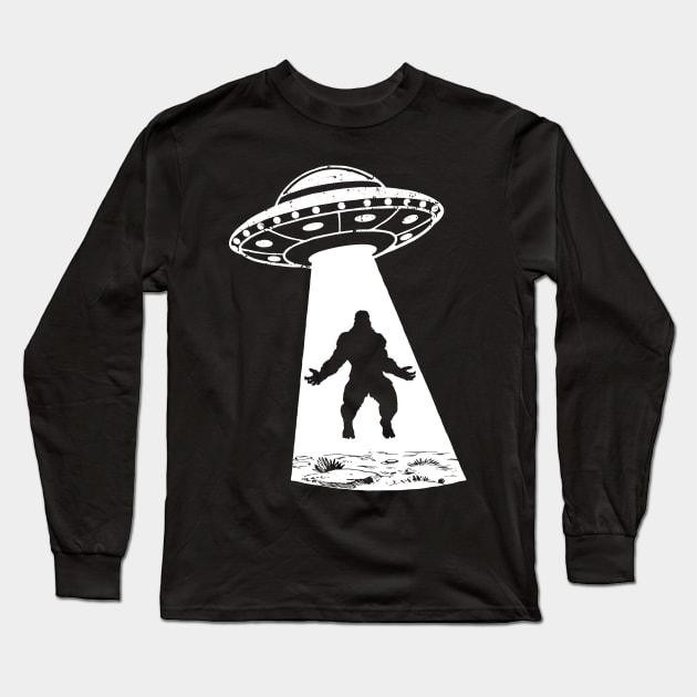 Bigfoot Believer Alien Abduction UFO Sasquatch Folklore Meme Long Sleeve T-Shirt by Kushteez